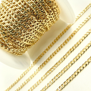 3309CHRGF. Gold Filled Flat Round Shape Curb Chain